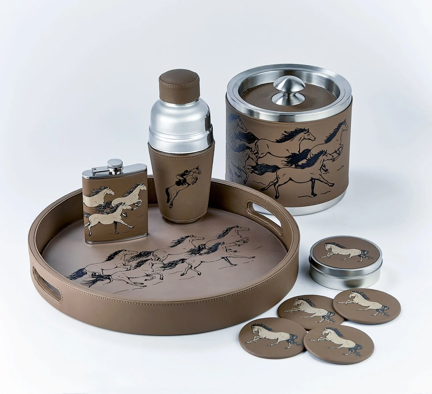 EqustrianbarSetTaupeLeather_BarTrayHipFlaskCoastersIceBucket_WEB.jpg