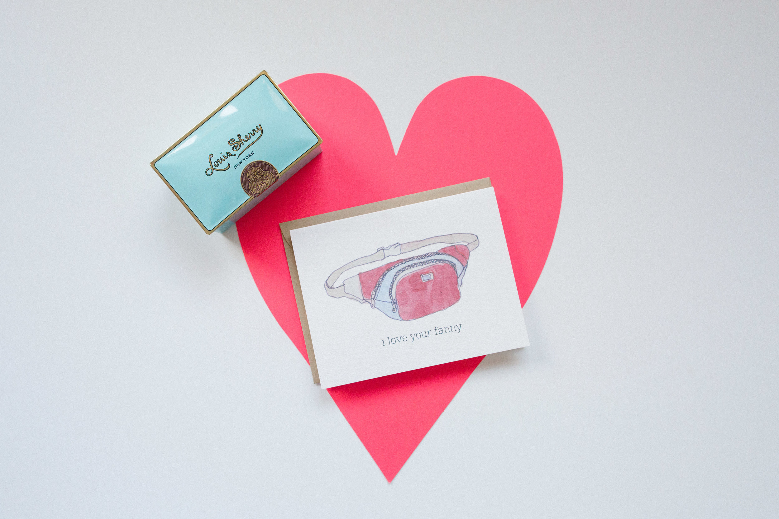 Found this adorable card at Paper Source and fabulous chocolates at Anthropologie.