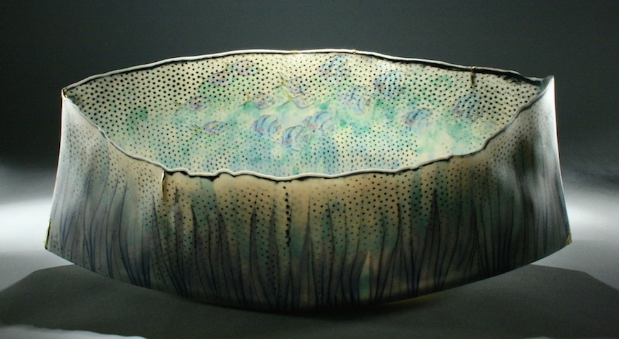 Curtis Benzle, "Lavender Seas," porcelain, 16x7x5 in, $4500
