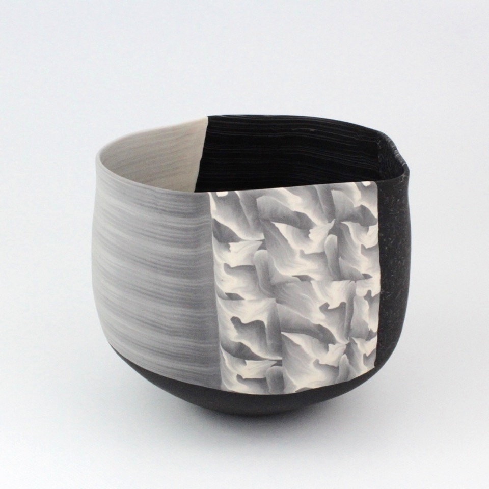 Thomas Hoadley, "Bowl 1115," colored porcelain, 6x7x6.75 in, $1500