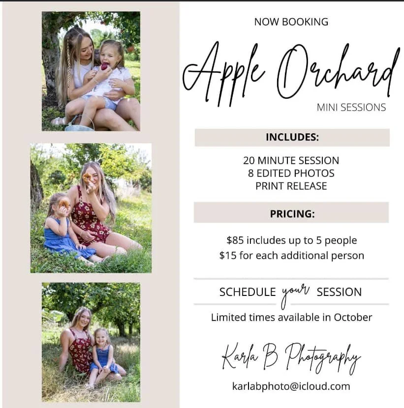      

 
    This week in the store , you can find Honey Crisp, Sweet Tango, Gold and Red Delicious. There is upick for Red Delicious and Ida Red.  Hayrides will be available BOTH Saturday and Sunday  from 1:30-5pm. Pumpkins are on sale ….buy one get
