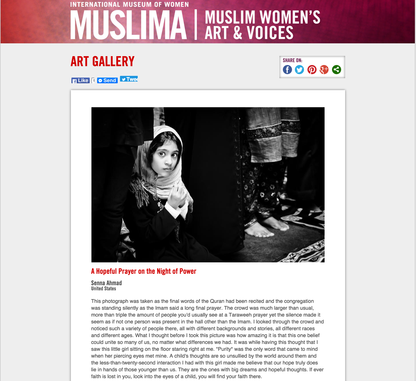 INTERNATIONAL MUSEUM OF WOMEN / MUSLIMA EXHIBITION 