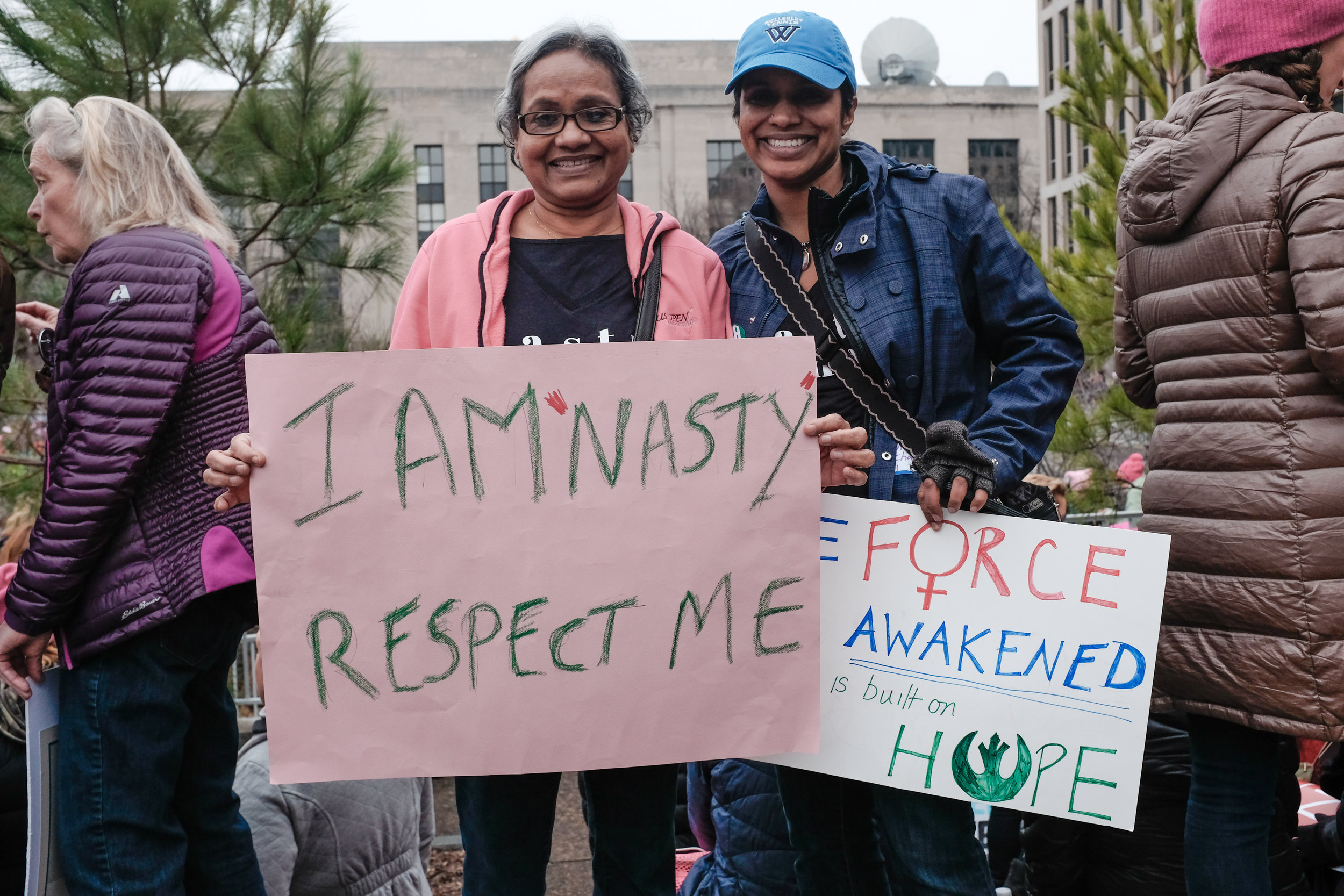 During the Women's March, I interviewed South Asians to ask why this march was important to participate in as a person of color. Left: "I believe it's important for us to show our solidarity with everyone who supports democracy. We need to show that we're here and we will show up to stand up for our values." Right: "I came here about 40 years ago, I have daughters here, and I know what opportunities this country is capable of giving if they keep the diversity. I've given a lot to this country, the same way I have gotten a lot from this country, and I hope that future leaders will keep this in mind" 
