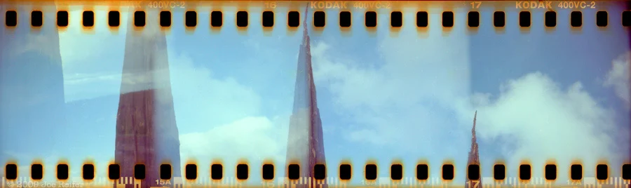 Andy Goldsworthy Spire in the Presidio (quadruple ascending/descending sprocket Holga) -- by Joe Reifer