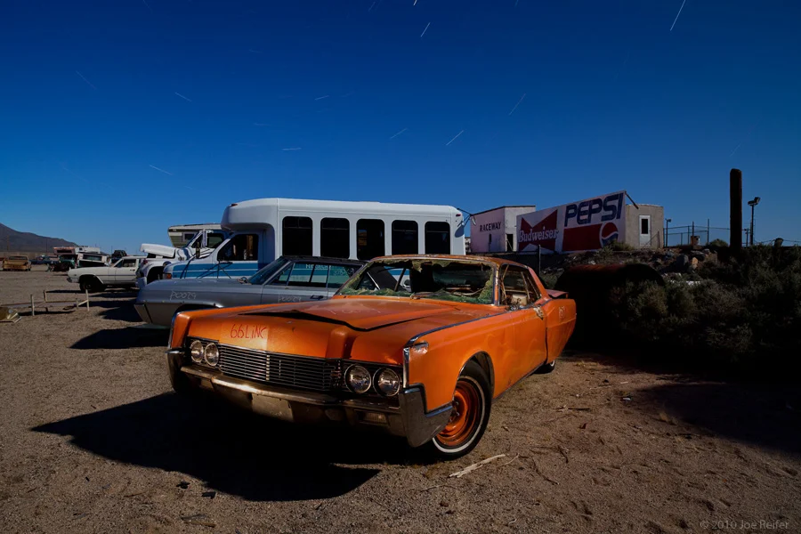 Burned orange 1966 Lincoln with flame job -- by Joe Reifer
