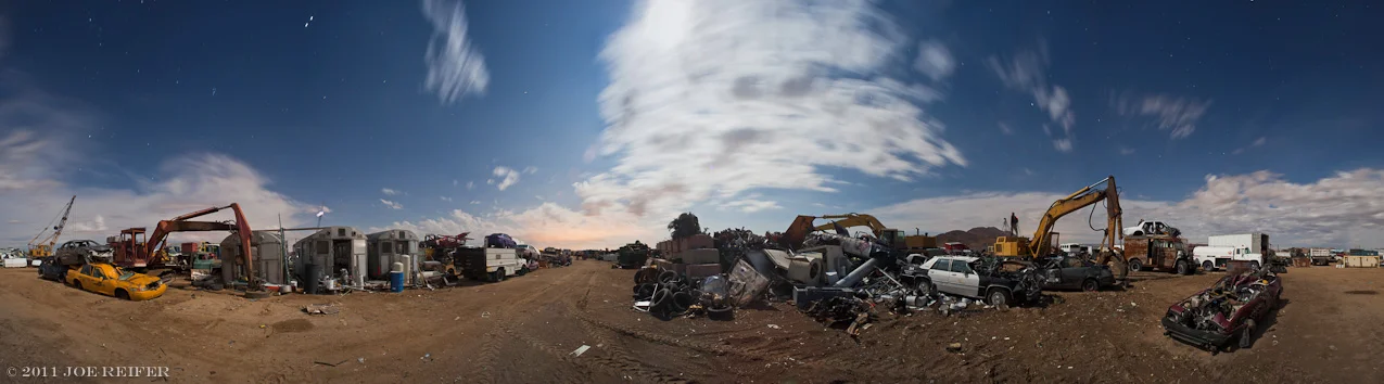 Paul's Junkyard 360 degree night panorama -- by Joe Reifer