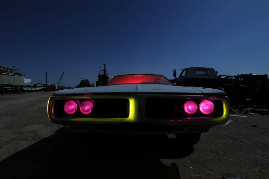 Grill experiment - Dodge Charger light painting - by Michael Bertrand