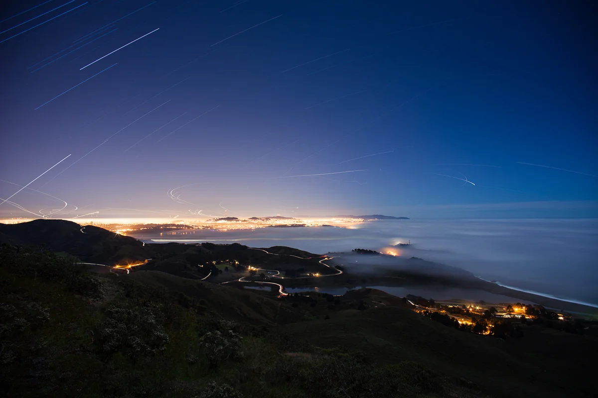San Francisco at night from the Marin Headlands -- by Joe Reifer