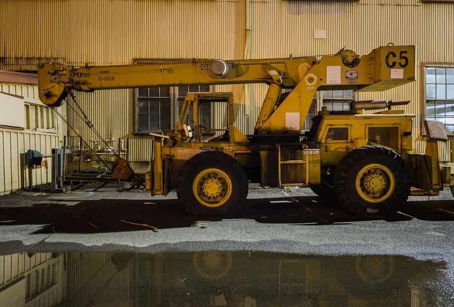 Mare Island crane truck C5 at night