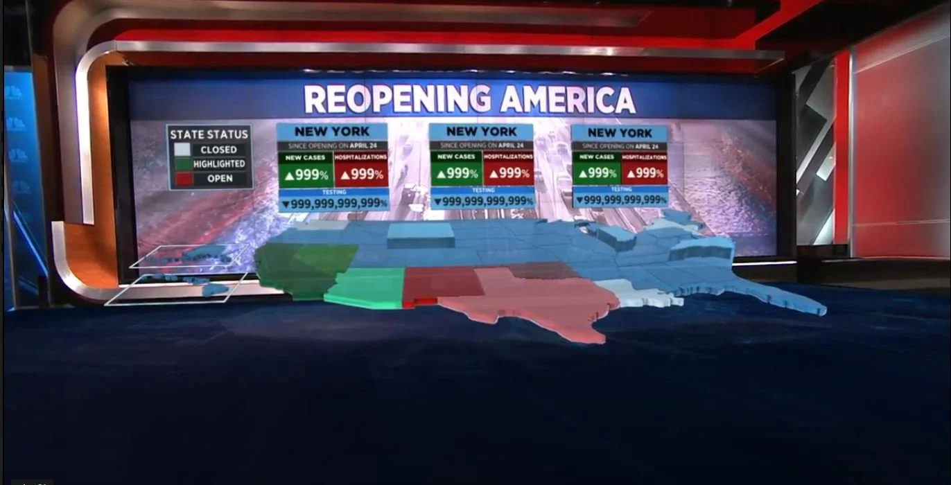 Covid Map in Studio A at CNBC