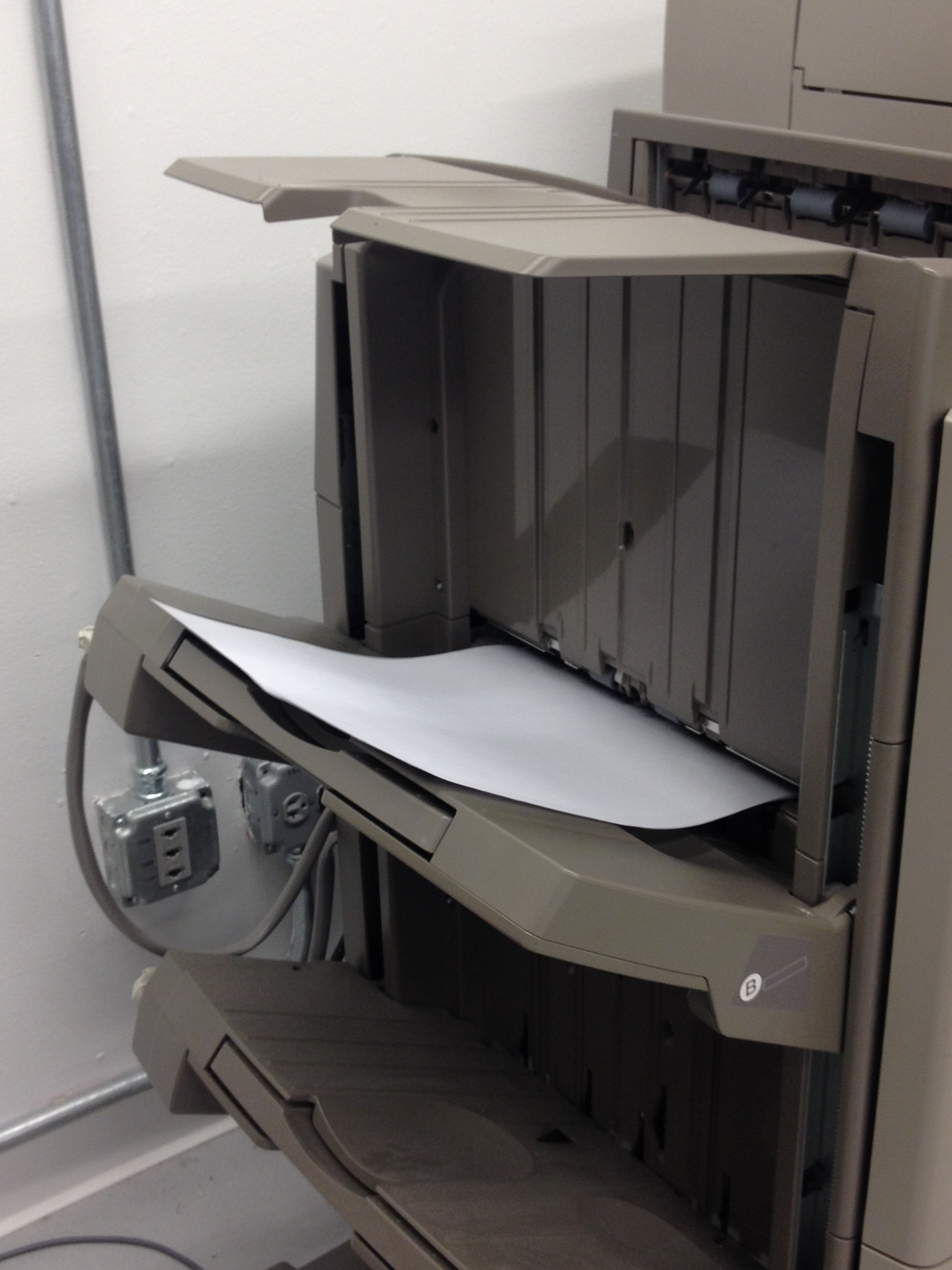 Special ballots coming out of the printer in advance of the election!