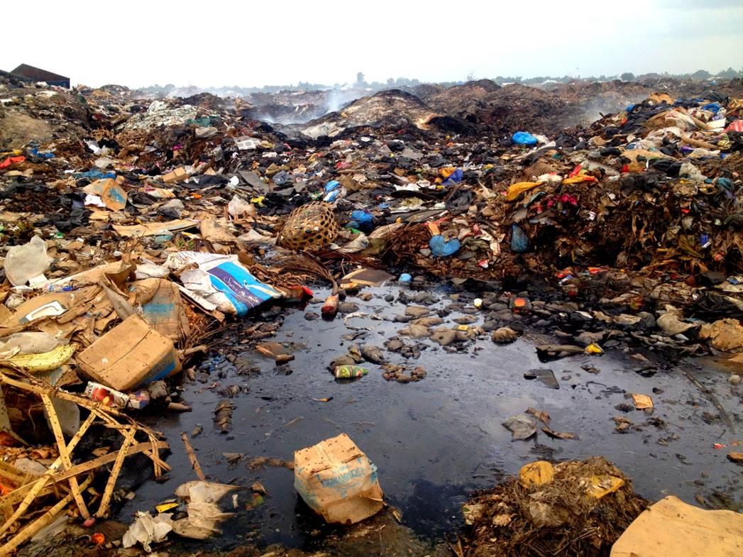 Pugu Dumpsite with waste burning