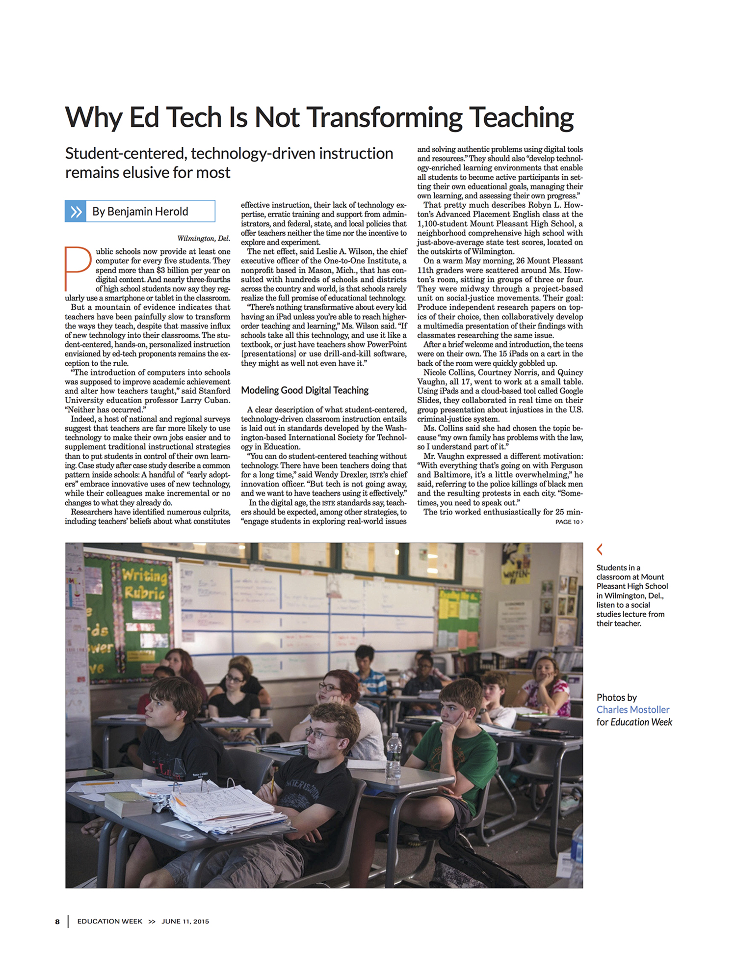 Technology Counts, Education Week Special Edition, June 11, 2015