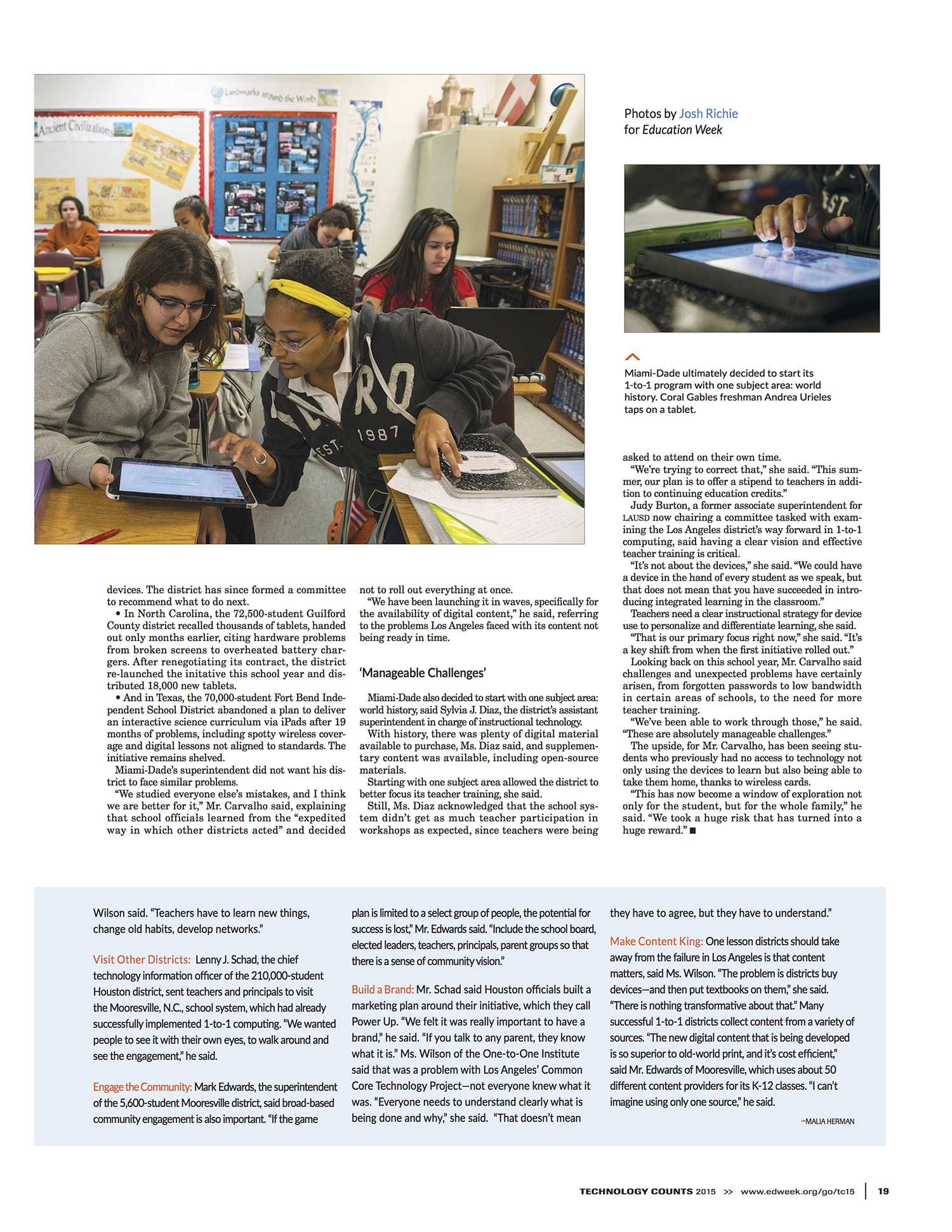 Technology Counts, Education Week Special Edition, June 11, 2015