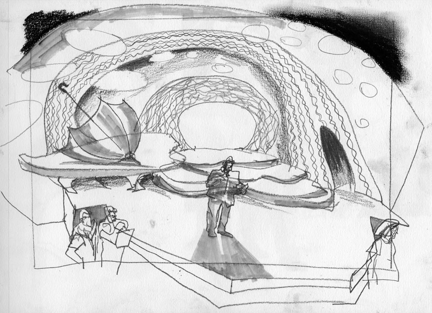 Even before the play began it was apparent that the entire production design takes on a very contemporary twist.
