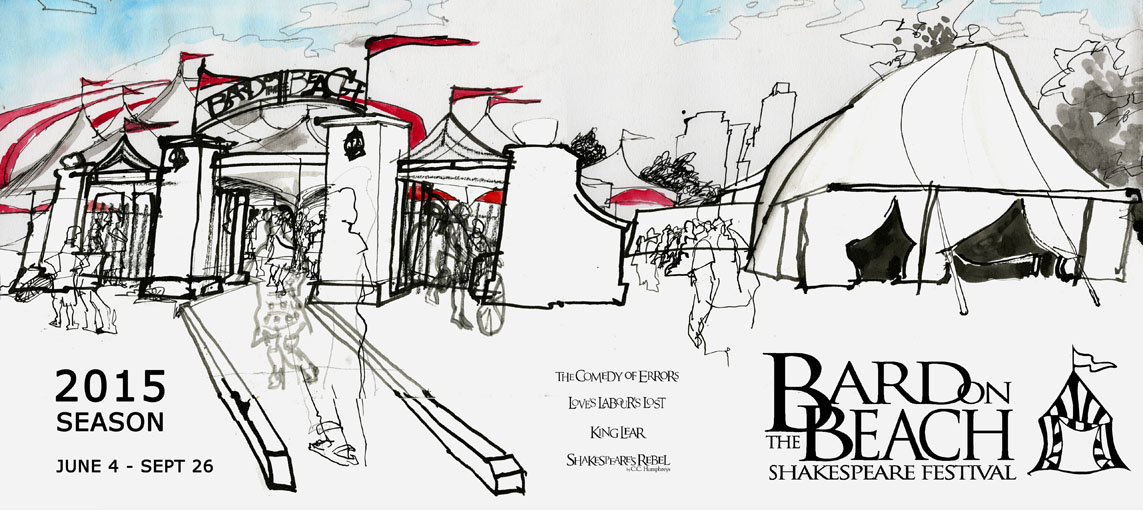 Reportage drawing of the iconic gates at the entrance - later turned into a poster design.
