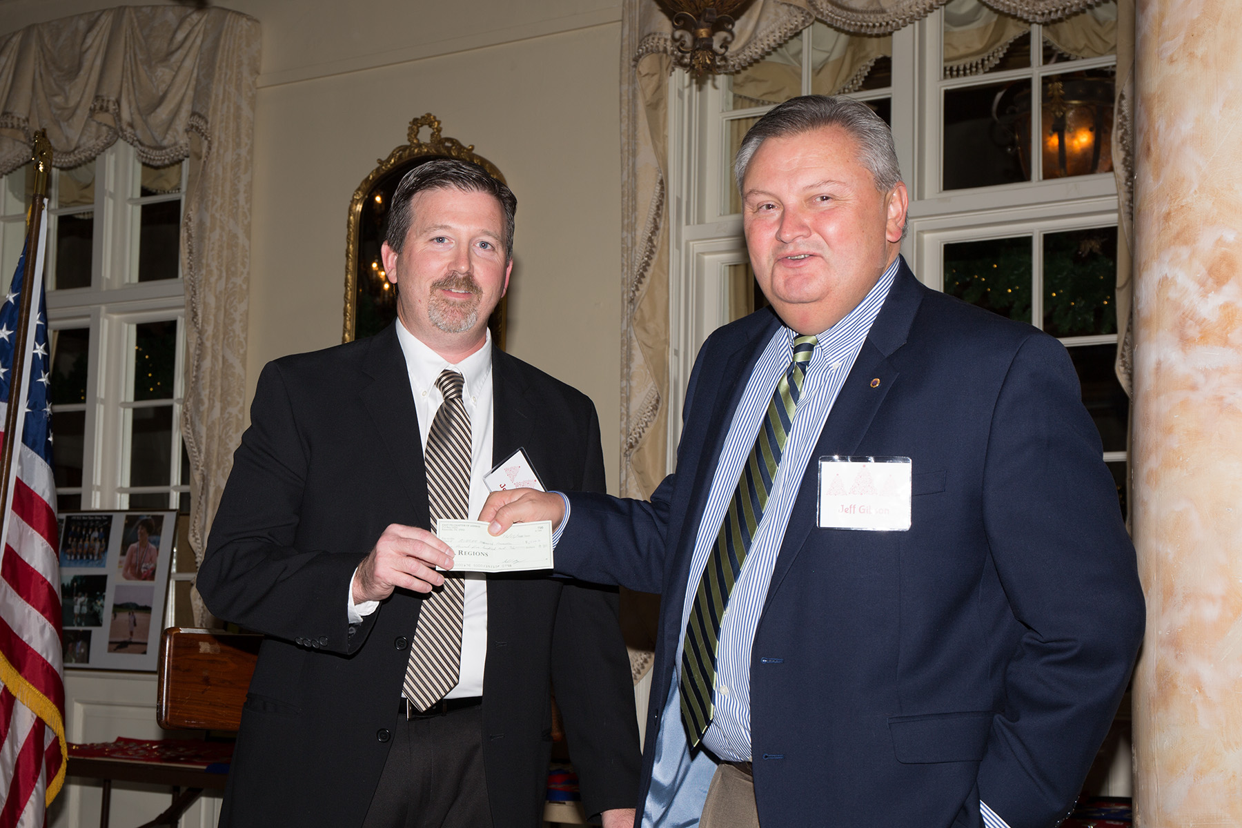  Jeff Gibson presents Jeff DeLong with a $1500.00 check for Research Promotion! 