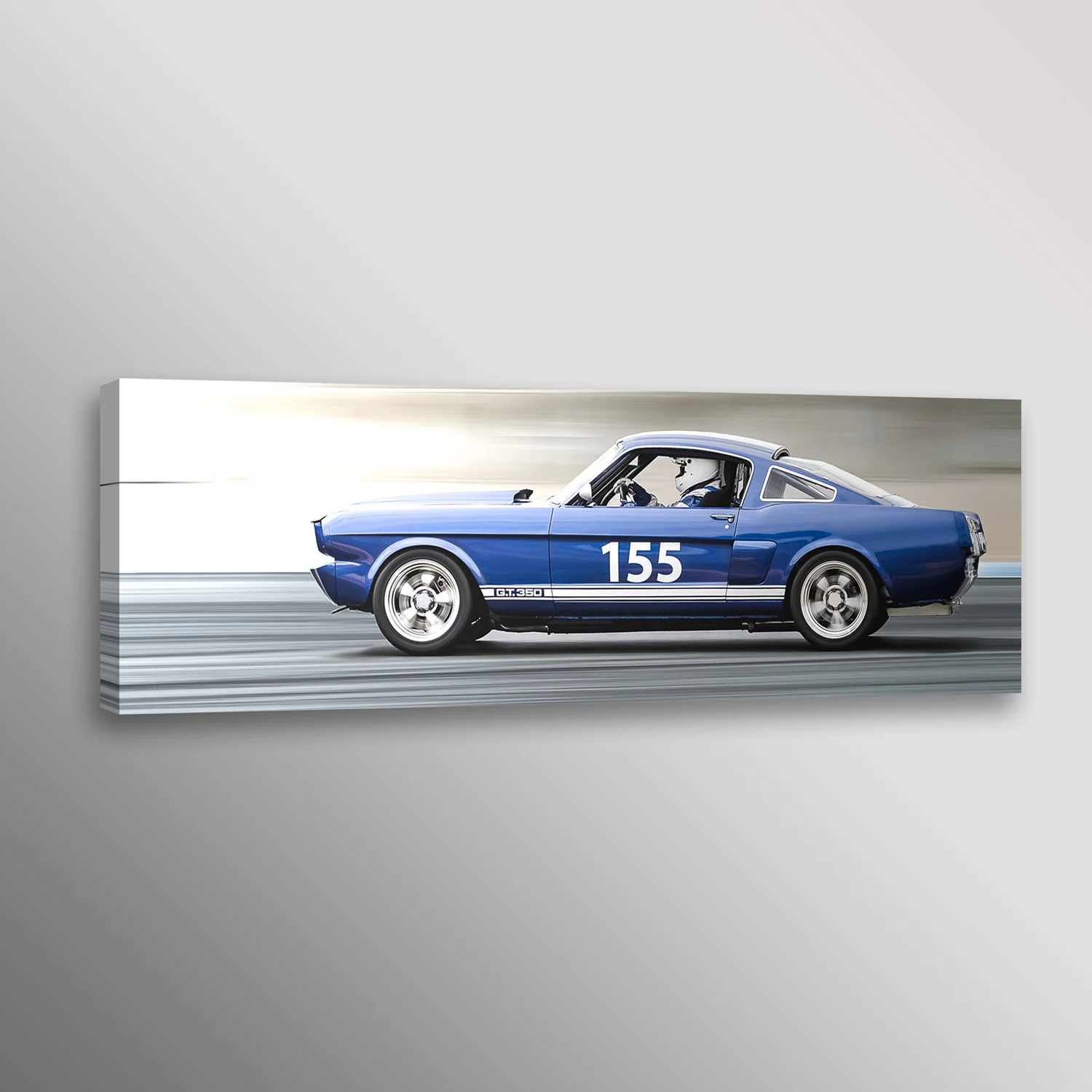 1966 Ford Mustang Fastback Racecar Car Photo Wall Art Canvas Print
