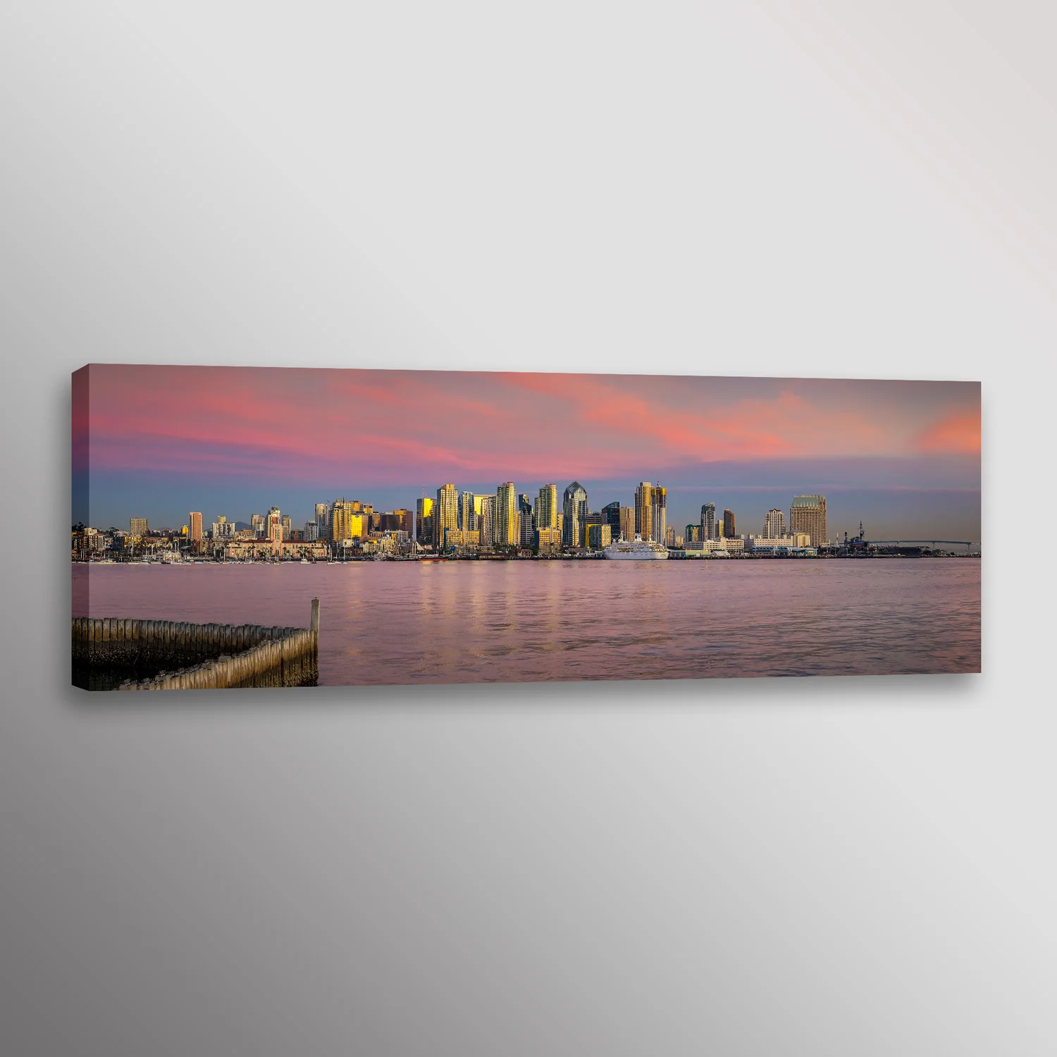 San Diego Bay Sunset Panorama California Photo Print Wall Art Canvas