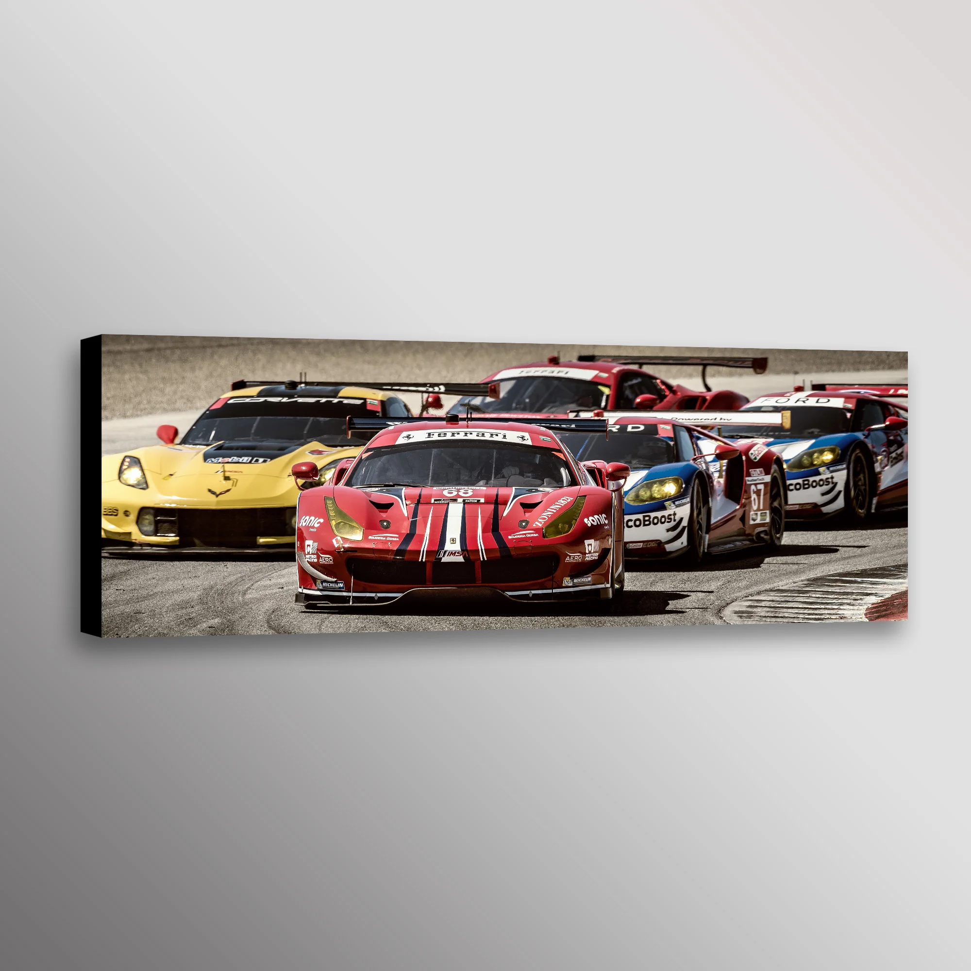 Ferrari 488 Racecar Car Automotive Photo Wall Art Canvas Print