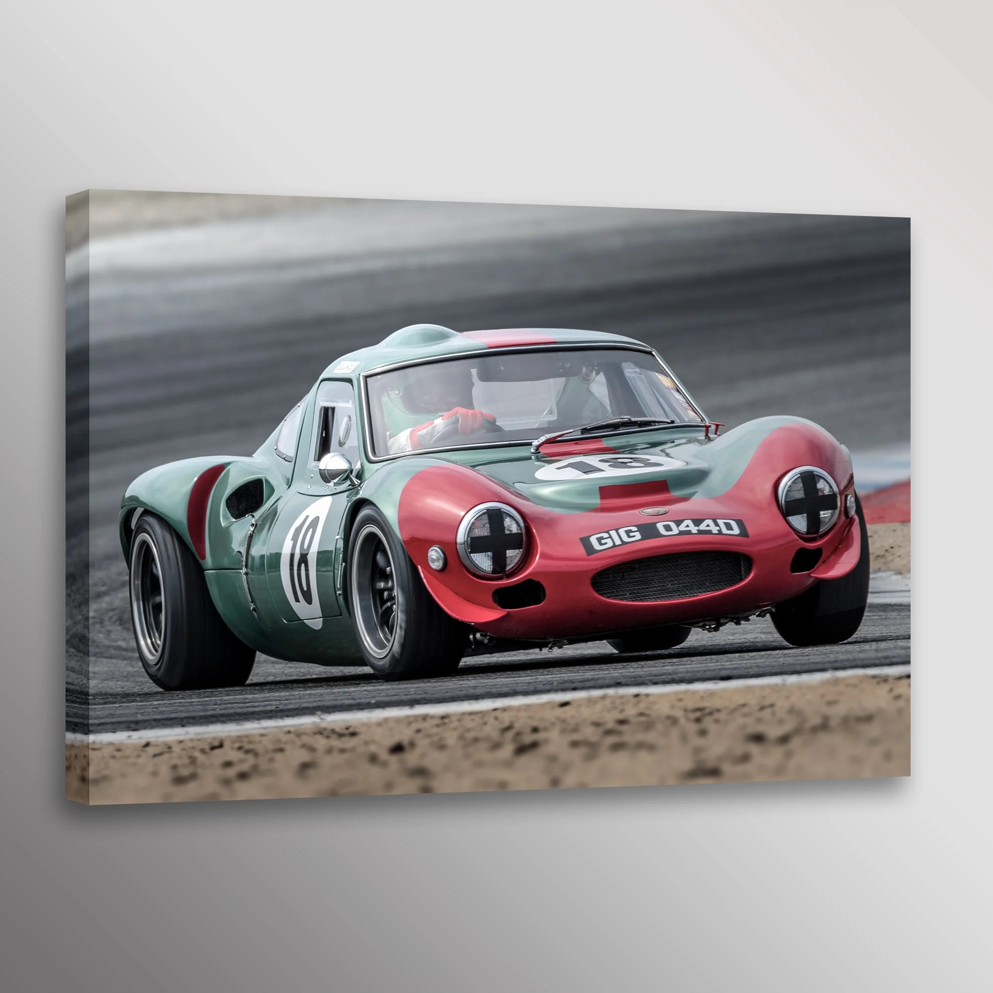 Vintage 1966 Ginetta G12 Racing Car Photo Automotive Wall Art Canvas Print