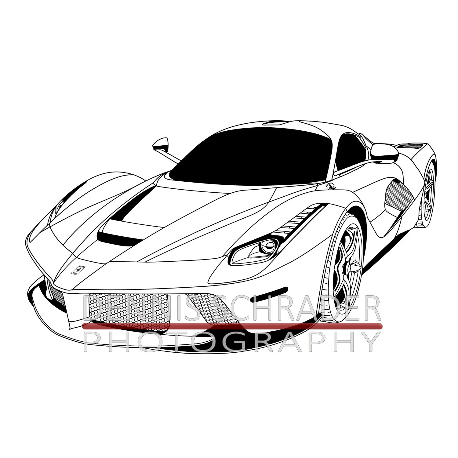 Ferrari LaFerrari Graphic Art Stencil Digital Download