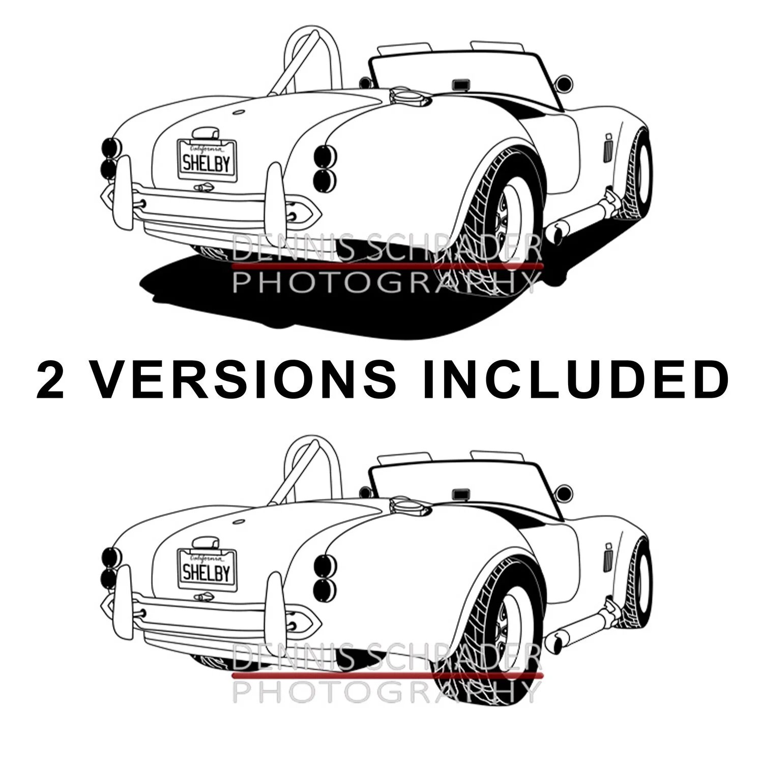 Shelby Cobra Graphic Art Stencil Digital Download