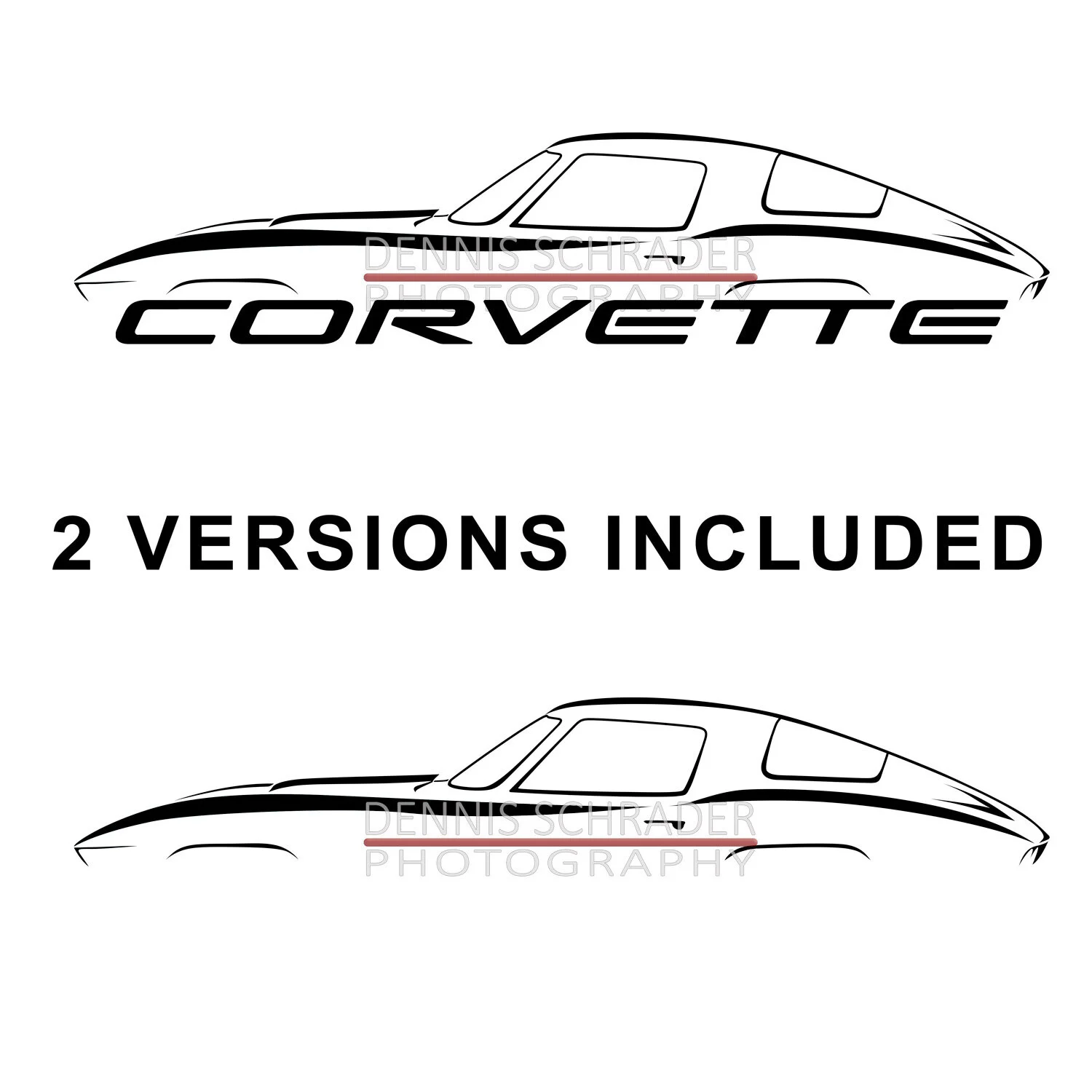 C2 Corvette Stingray Graphic Art Stencil Digital Download