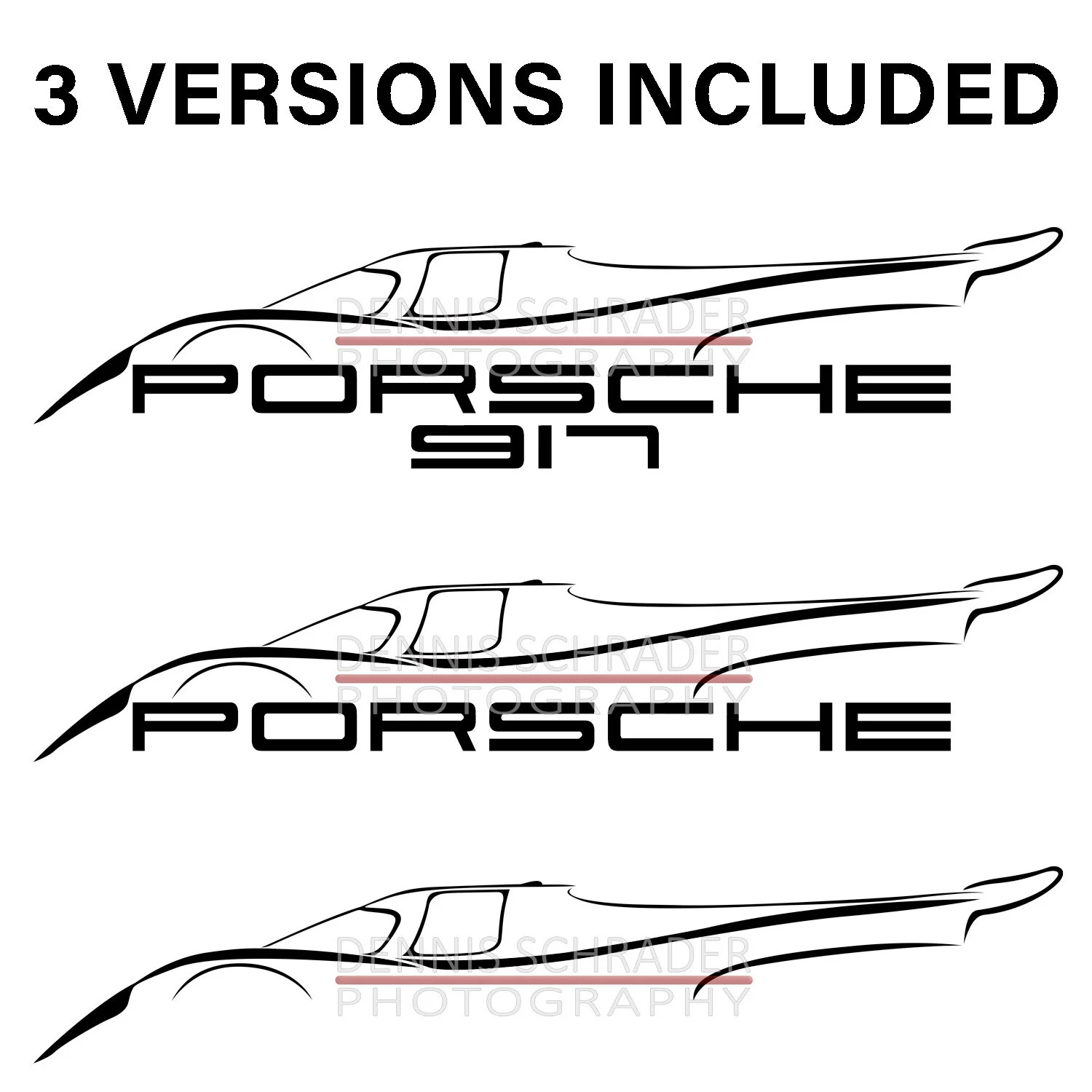 Porsche 917K  Silhouette Graphic Art Stencil Digital Download