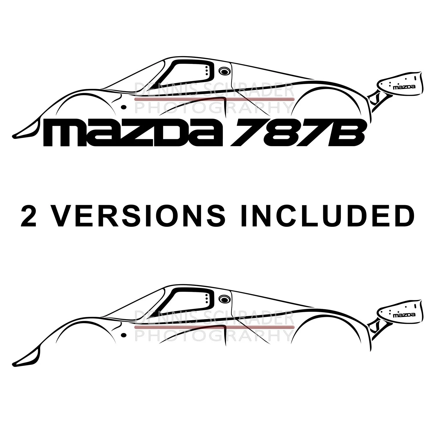 Mazda 787B Silhouette Graphic Art Stencil Digital Download