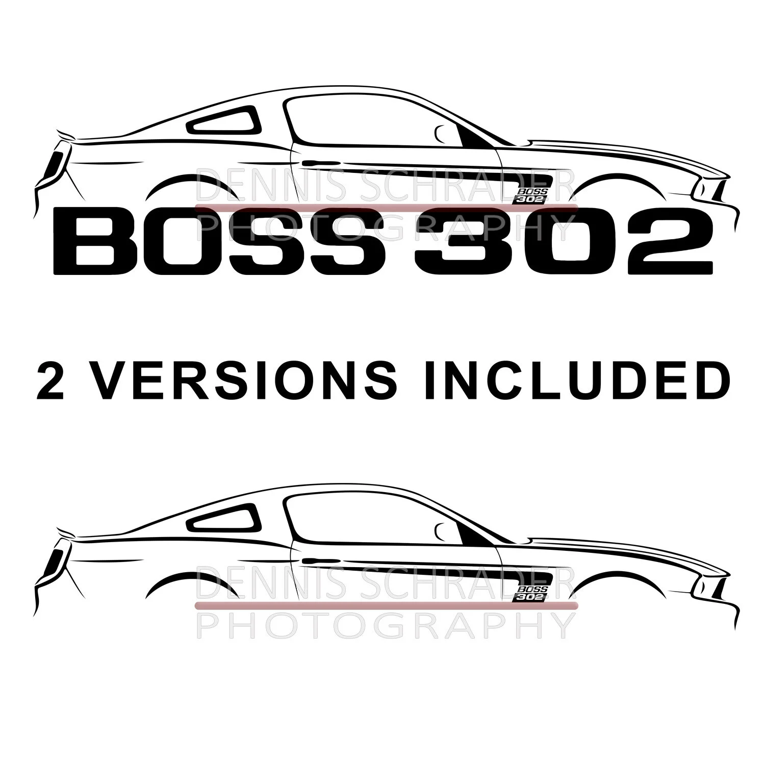 2012 Ford Mustang Boss 302 Graphic Art Stencil Digital Download
