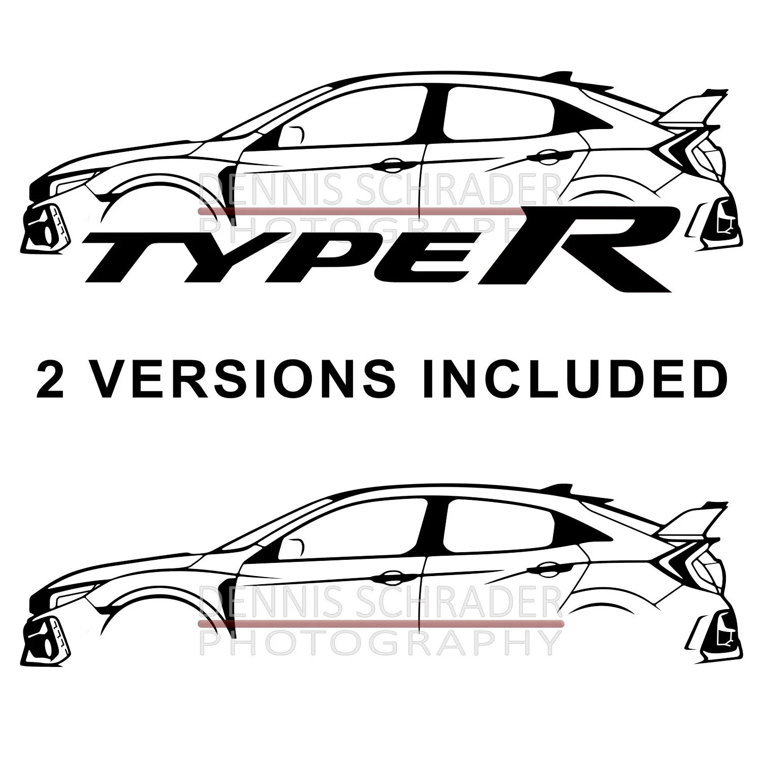 Honda Civic Type R Graphic Art Stencil Digital Download