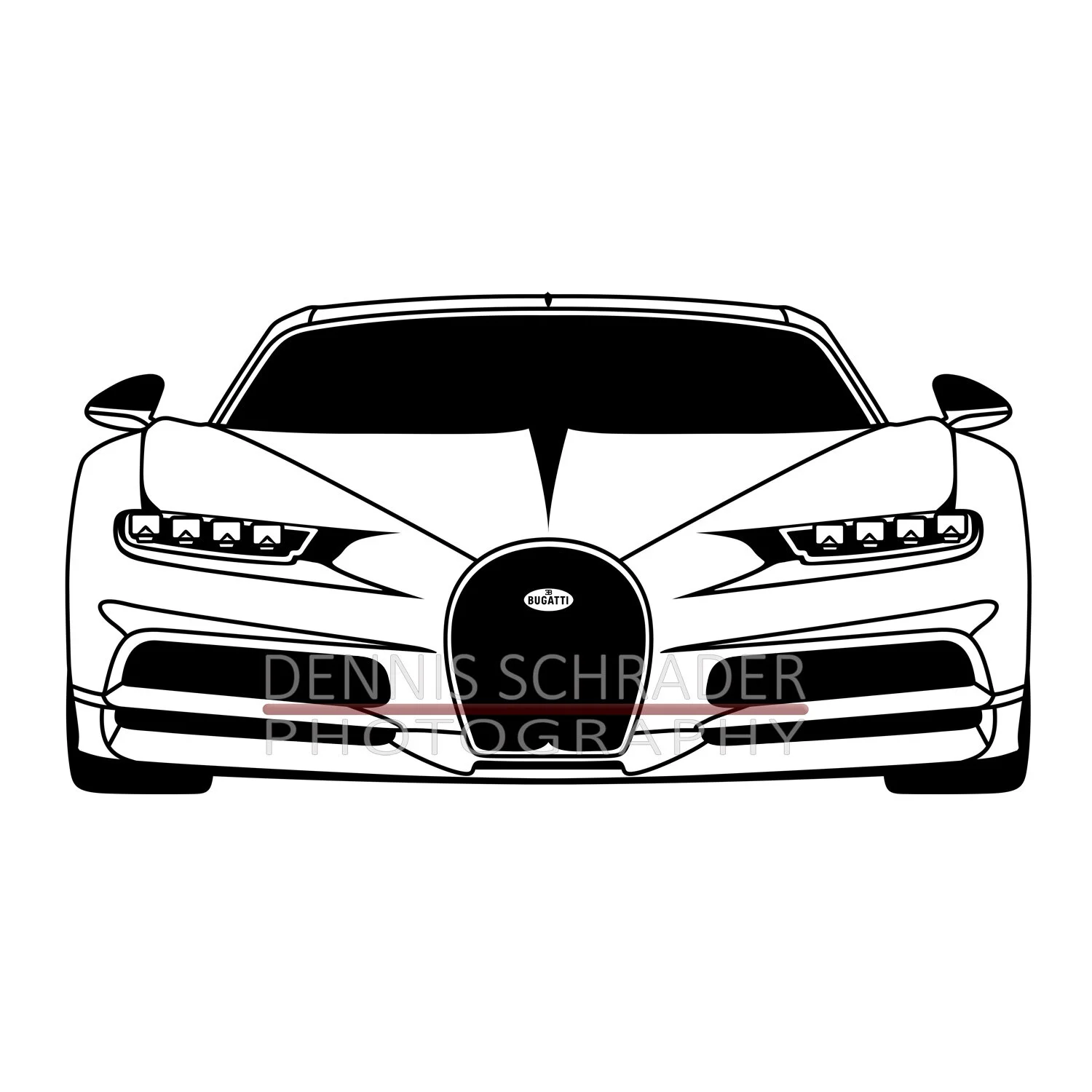 Bugatti Chiron Front Graphic Art Stencil Digital Download