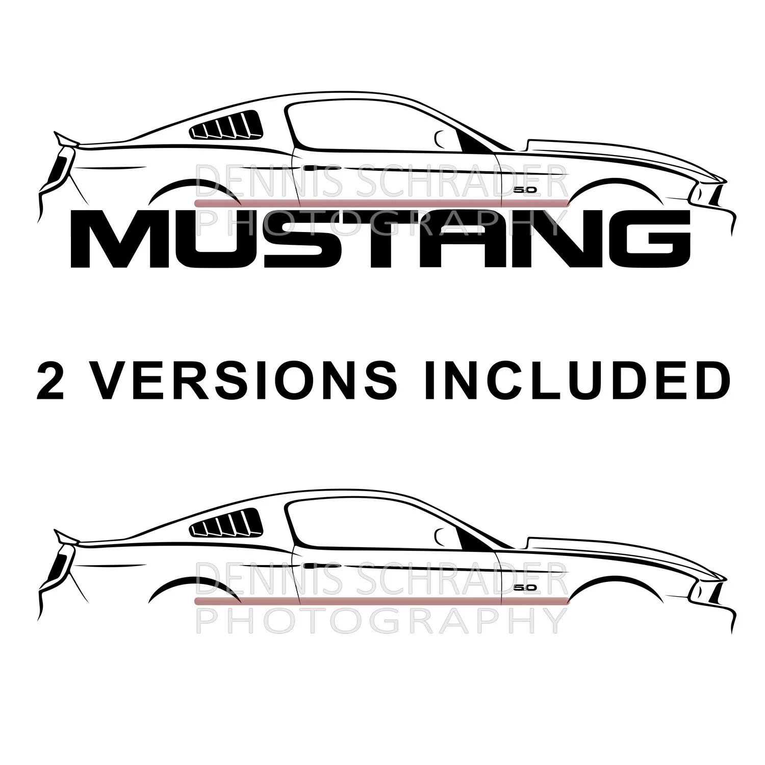 2012 Ford Mustang GT Graphic Art Stencil Digital Download