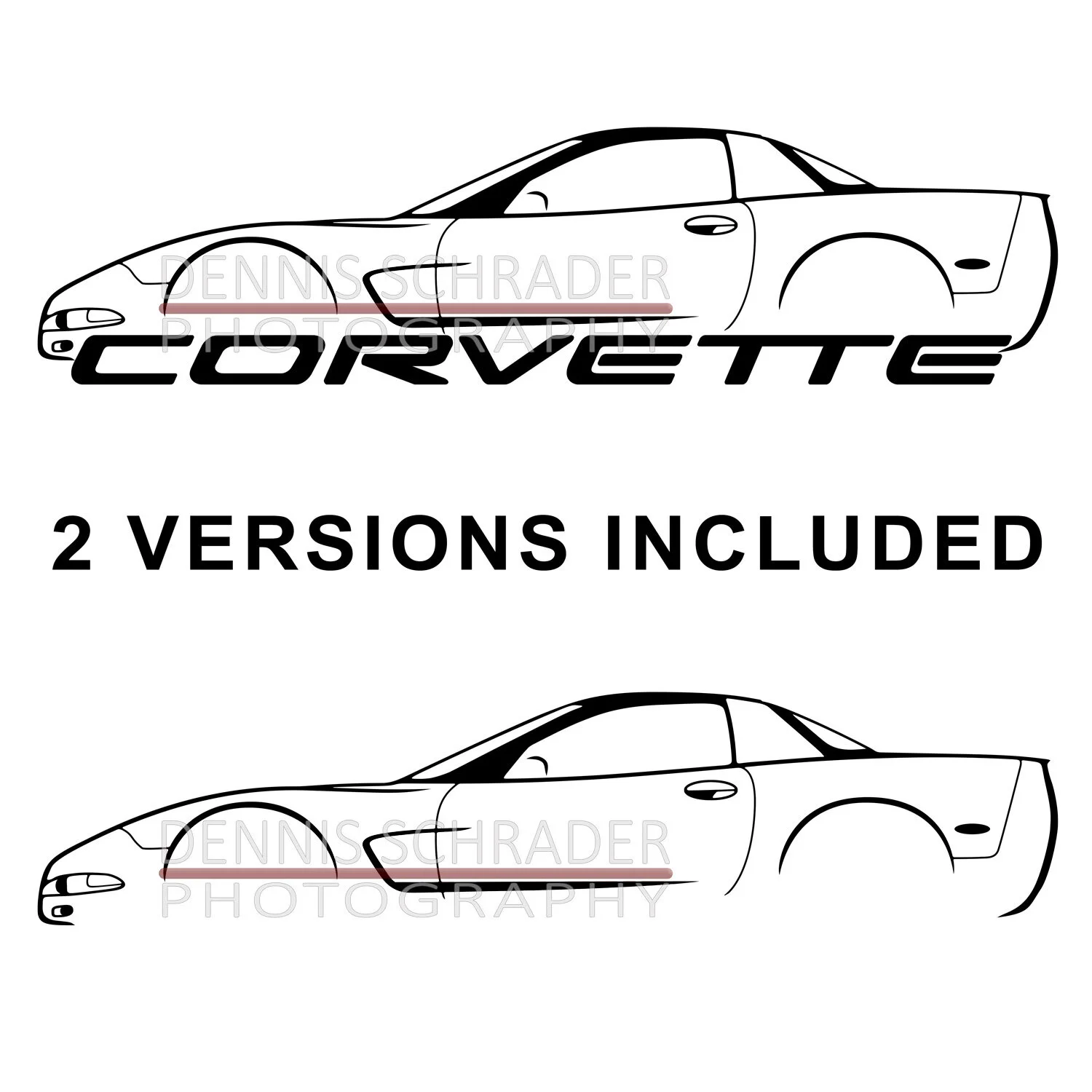 C5 Corvette Coupe' Graphic Art Stencil Digital Download