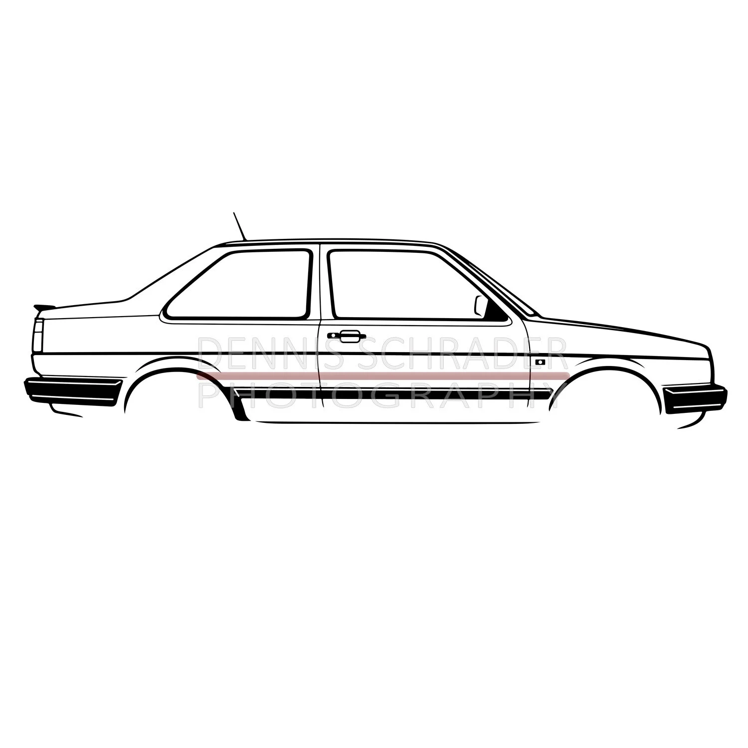 Volkswagen Jetta MK2 Graphic Art Stencil Digital Download