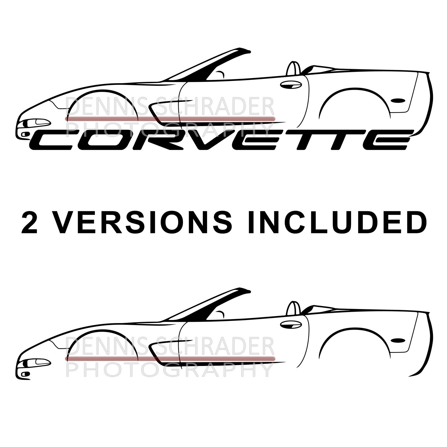 C5 Corvette Convertible Graphic Art Stencil Digital Download