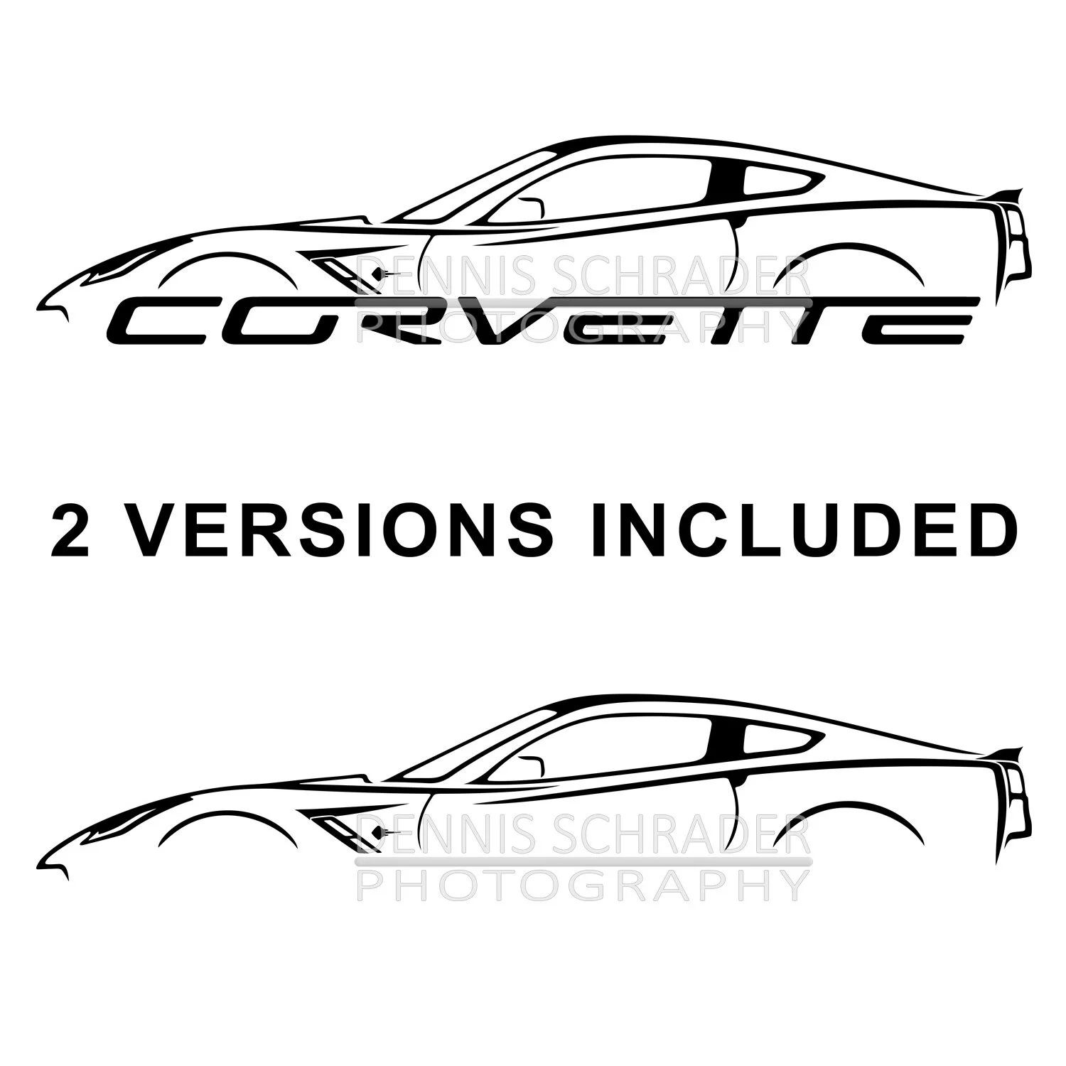 C7 Corvette Stingray Graphic Art Stencil Digital Download