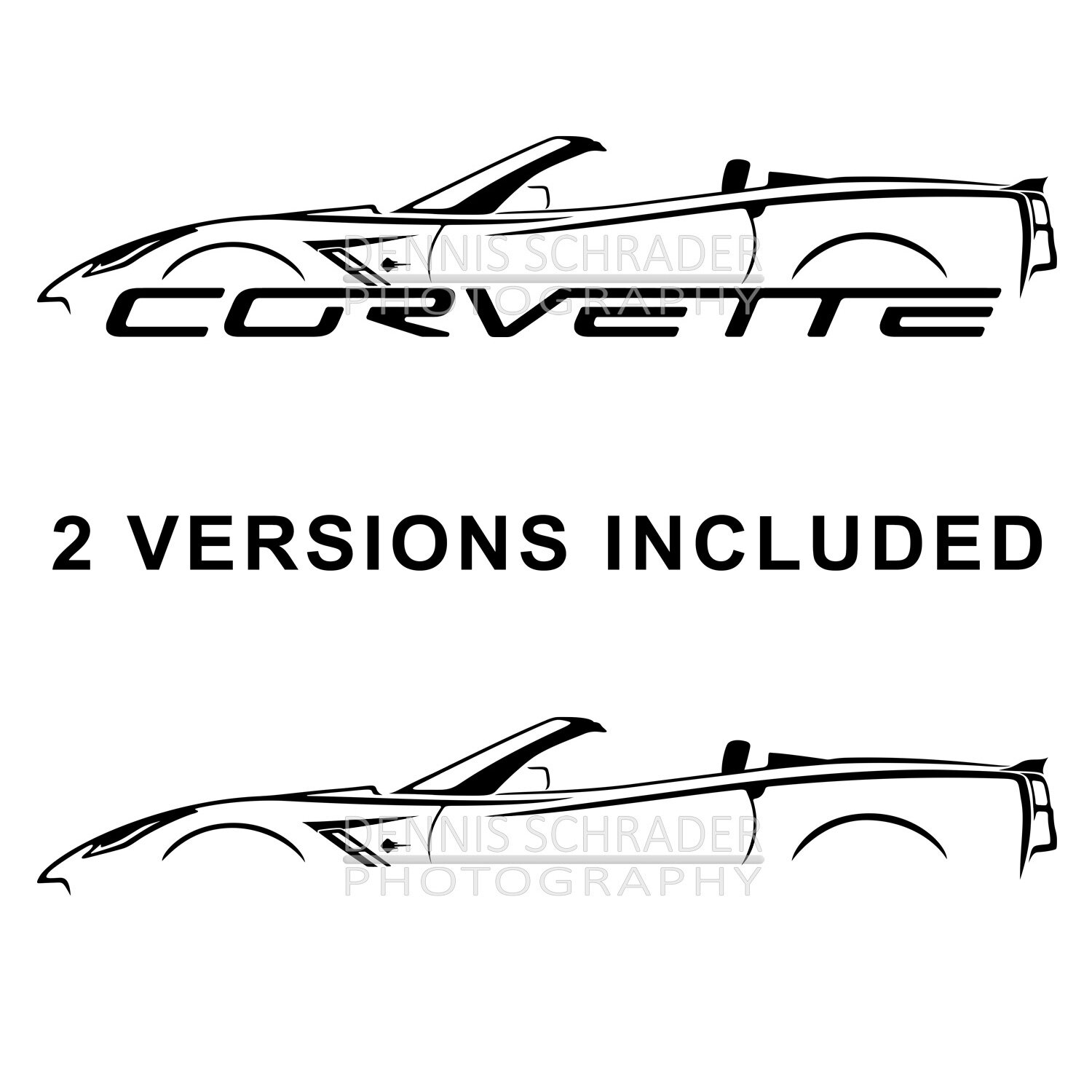 C7 Convertible Corvette Stingray Graphic Art Stencil Digital Download