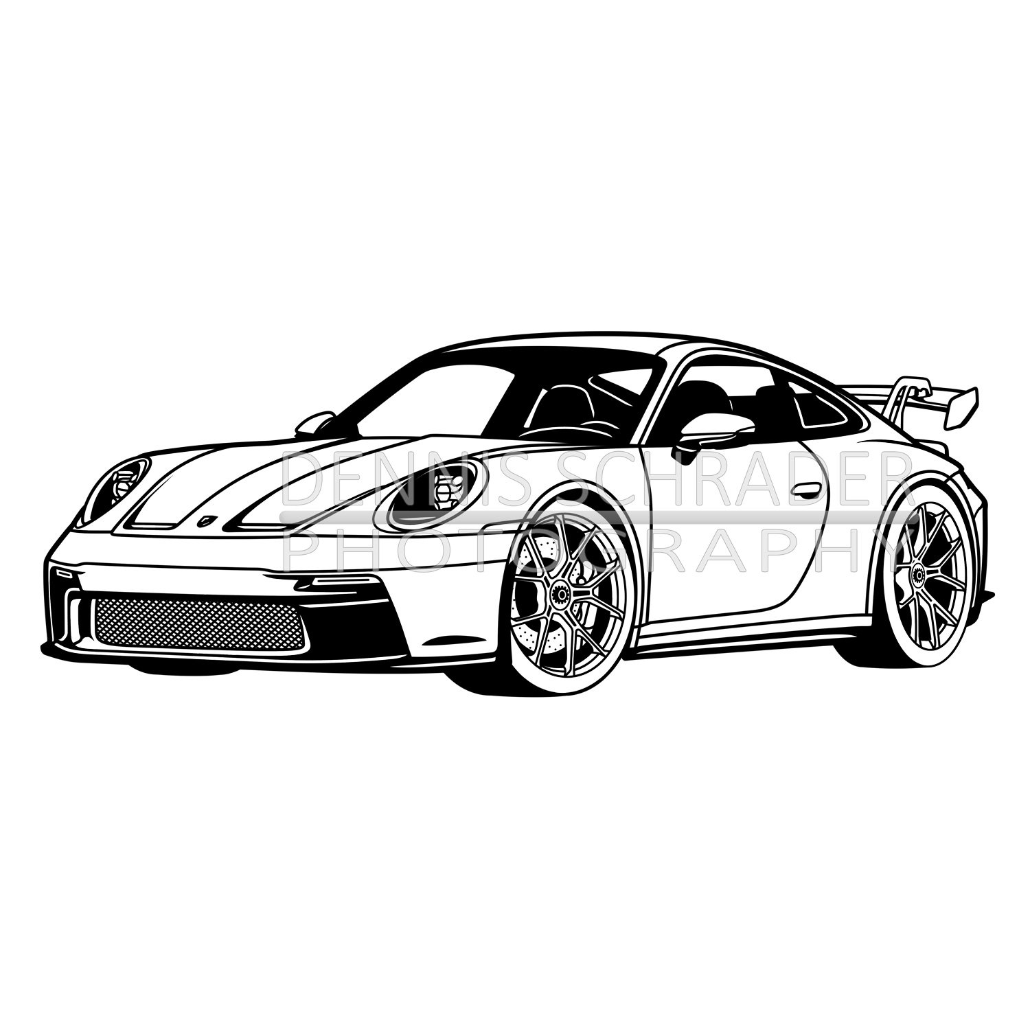 Porsche 911 GT3 2022 Graphic Art Stencil Digital Download — Dennis ...