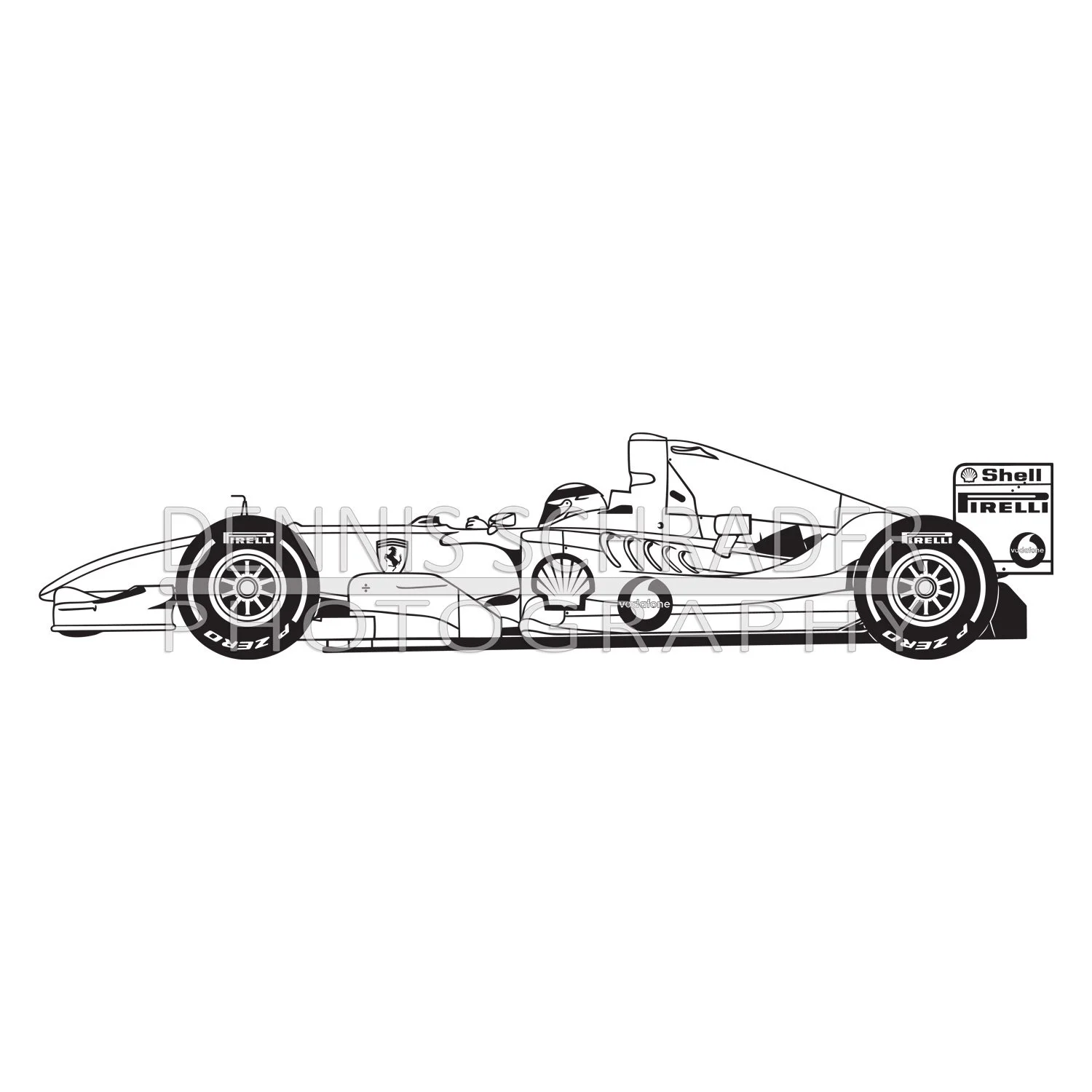 Ferrari Formula 1 Graphic Art Stencil Digital Download