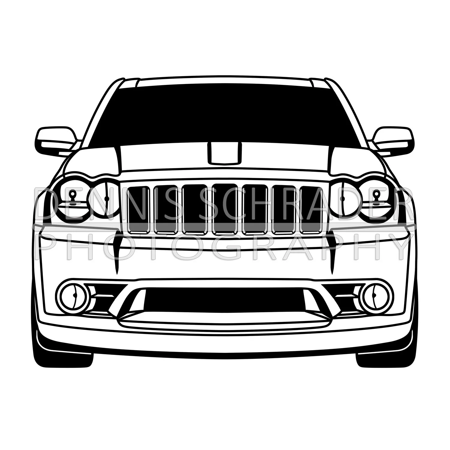 Jeep Grand Cherokee SRT FrontGraphic Art Stencil Digital Download