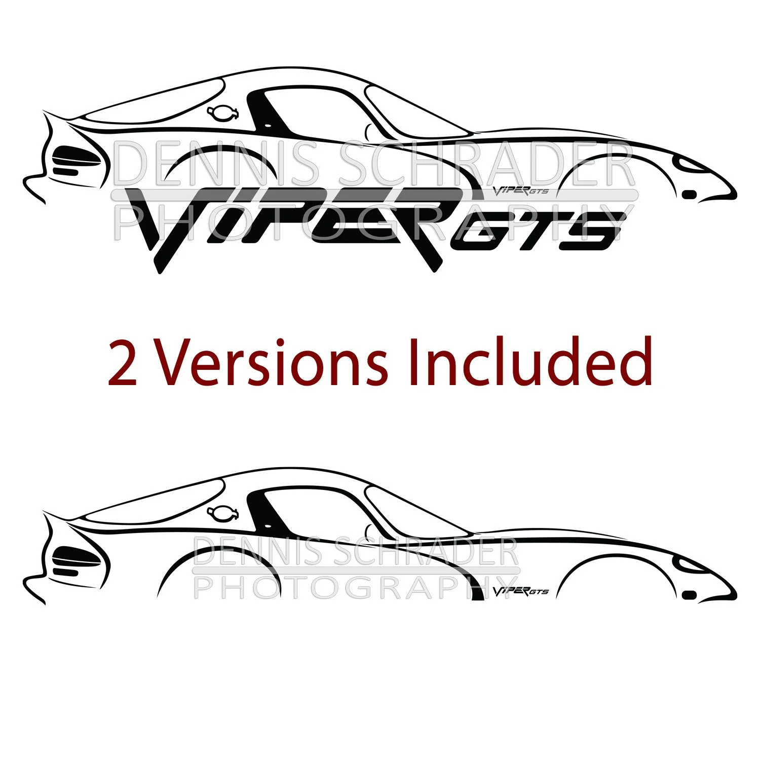 Dodge Viper GTS Graphic Art Stencil Digital Download
