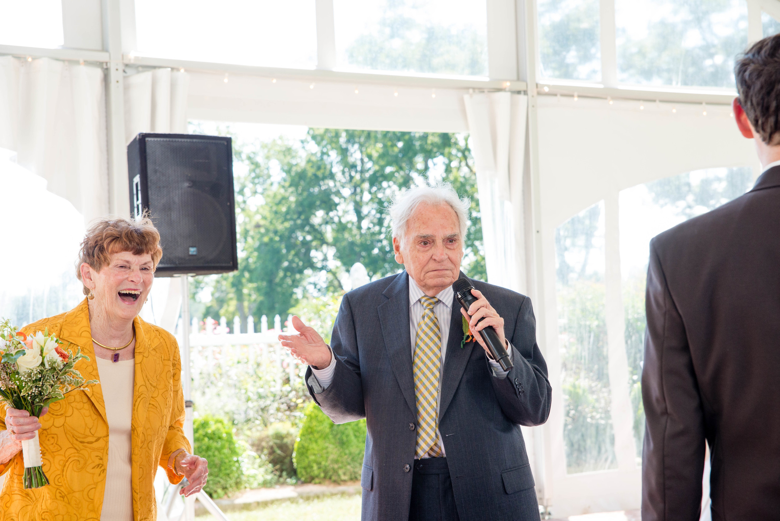 His advice to the bride and groom was "drink good whiskey." lol.