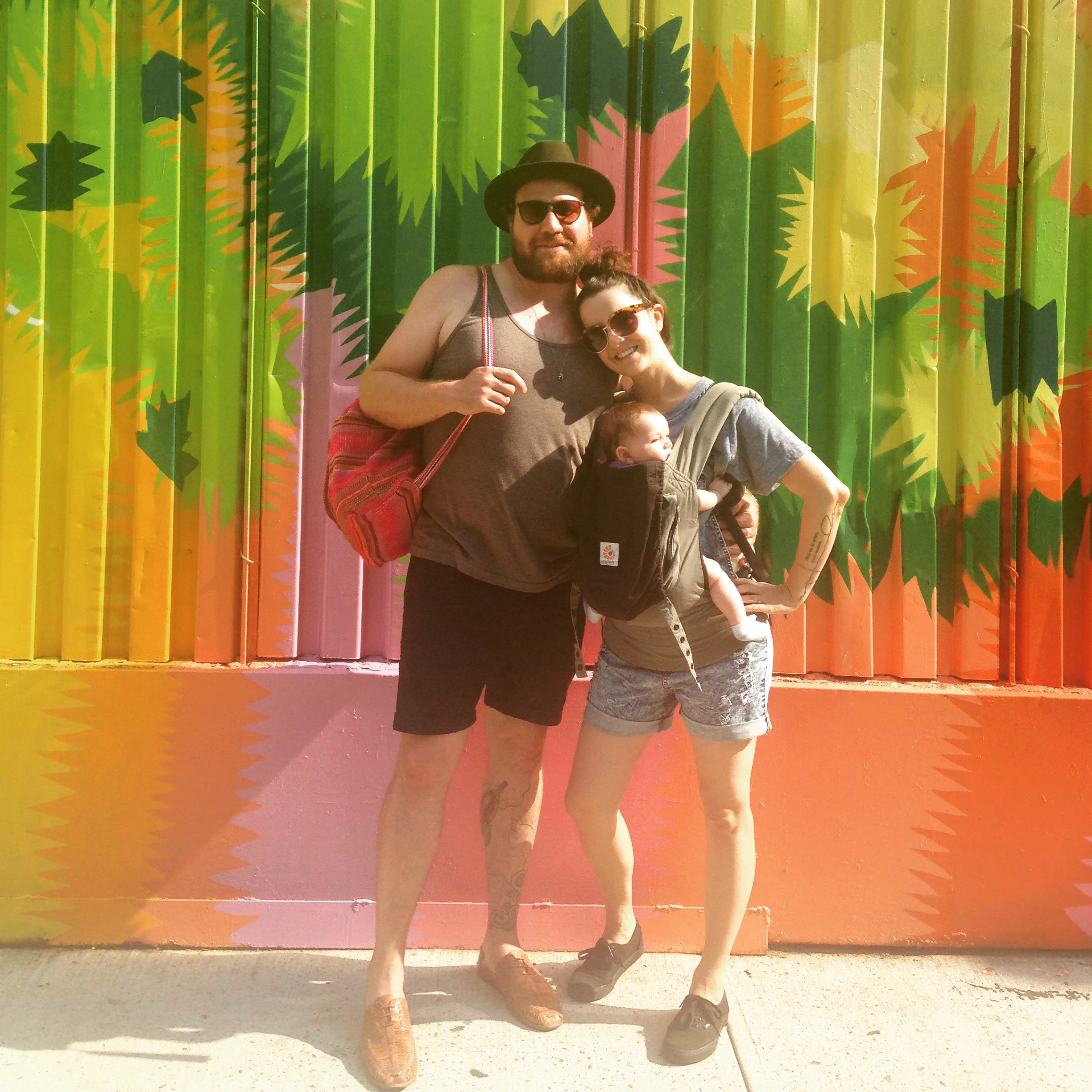 Chef Owners Jessie & Brendon Doyle with their baby guerrilla, Rosemary Wolf.