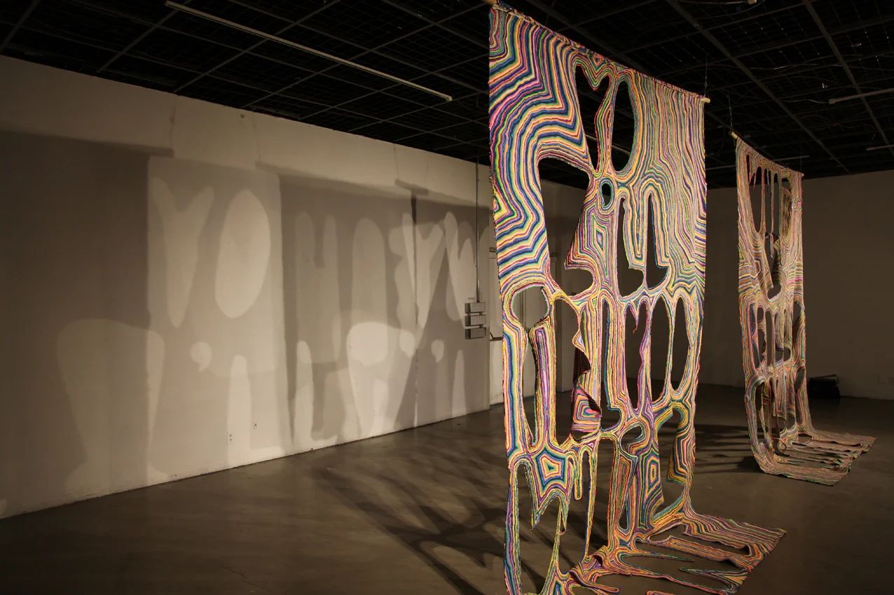 Wannabe (2015) Puff paint on canvas, 11 x 5 ft