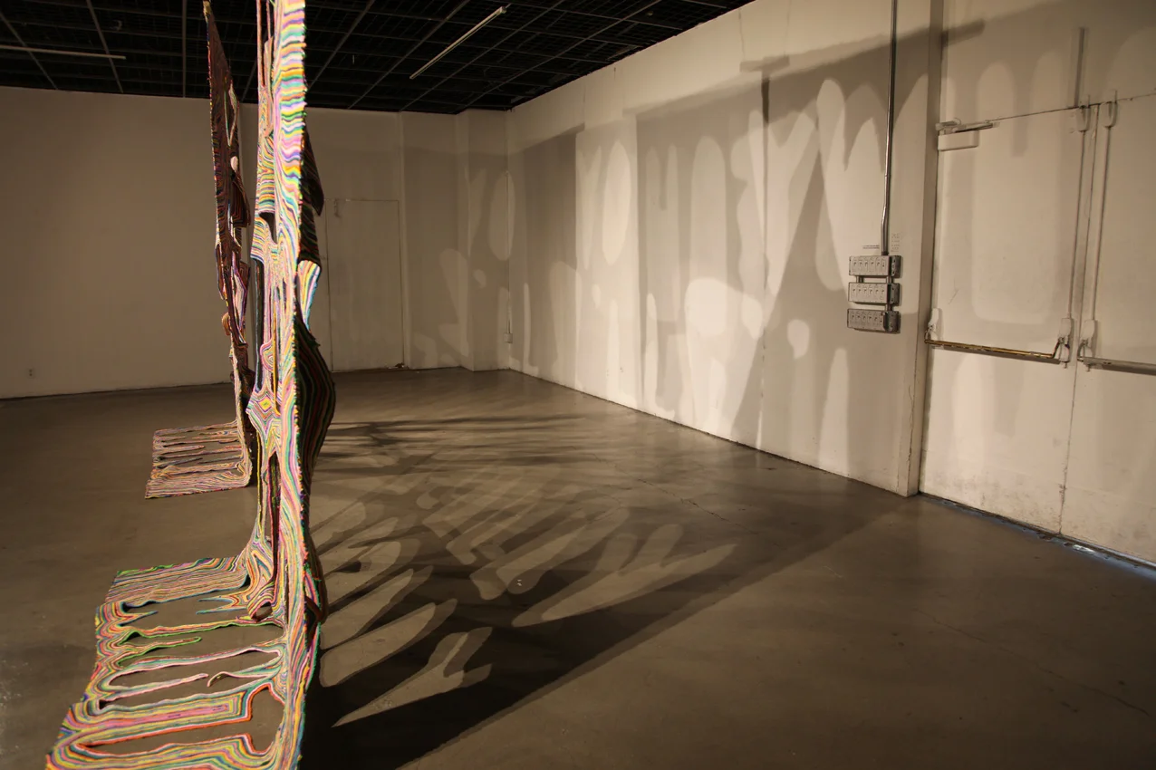 Wannabe (2015) Puff paint on canvas, 11 x 5 ft