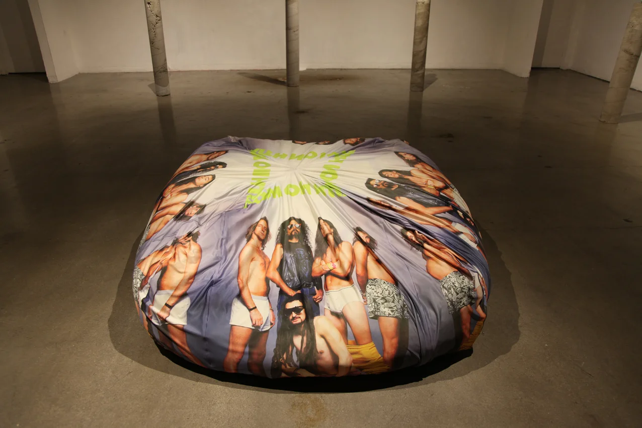 A Poster on the ceiling (2015) Digital fabric print on bean bag, 4 x 4 x 1.5 ft