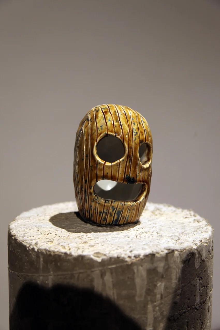 Crystal, Krystal, Cristal, Kristal, Kristol, Krystle, Kristle (1 of 7) (2015) Crystalline  glaze on porcelain, cement, 3 x 3 x 5 inches       