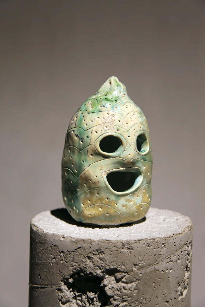 Crystal, Krystal, Cristal, Kristal, Kristol, Krystle, Kristle (3 of 7) (2015) Crystalline glaze on porcelain, cement, 4.5 x 4 x 6.5 inches   